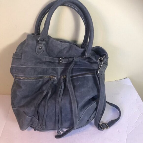 Roots Leather Bucket Tote & Wallet Crossbody Shoulder Bag Buckskin Zip Pockets - Picture 16 of 16